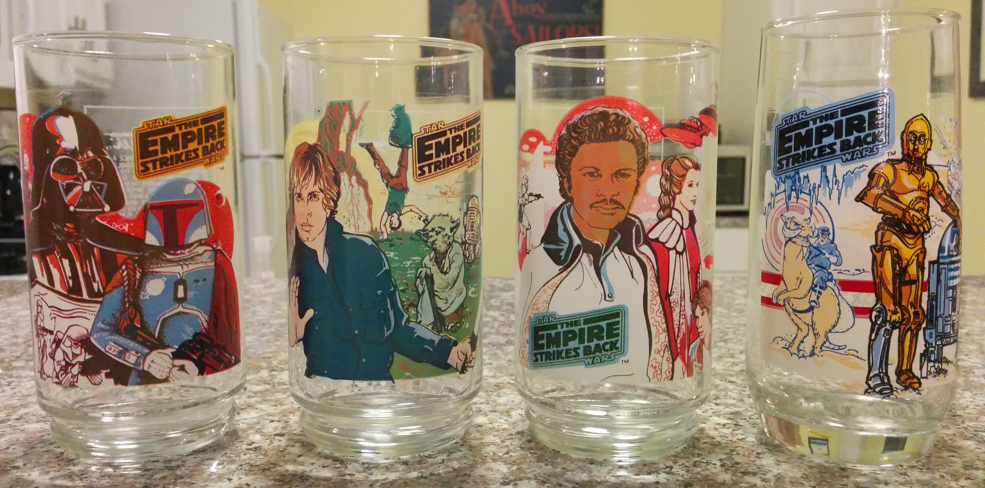 vintage star wars glasses from burger king