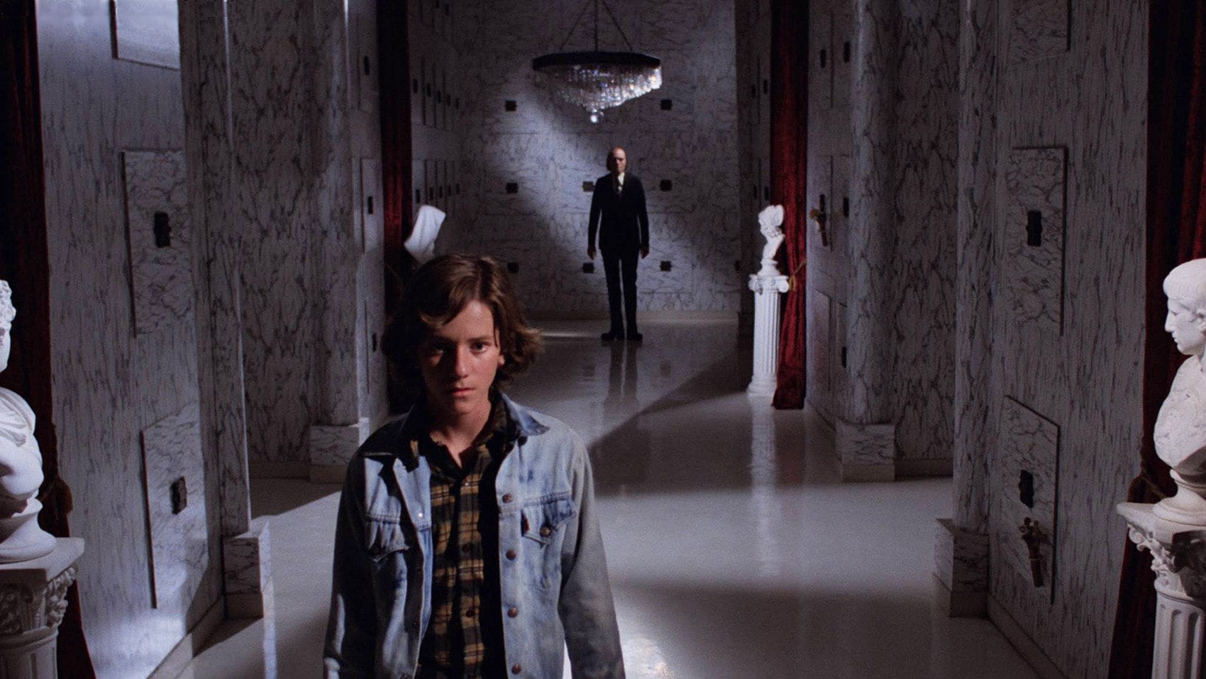 PHANTASM - Mike and Tall Man in Mausoleum.