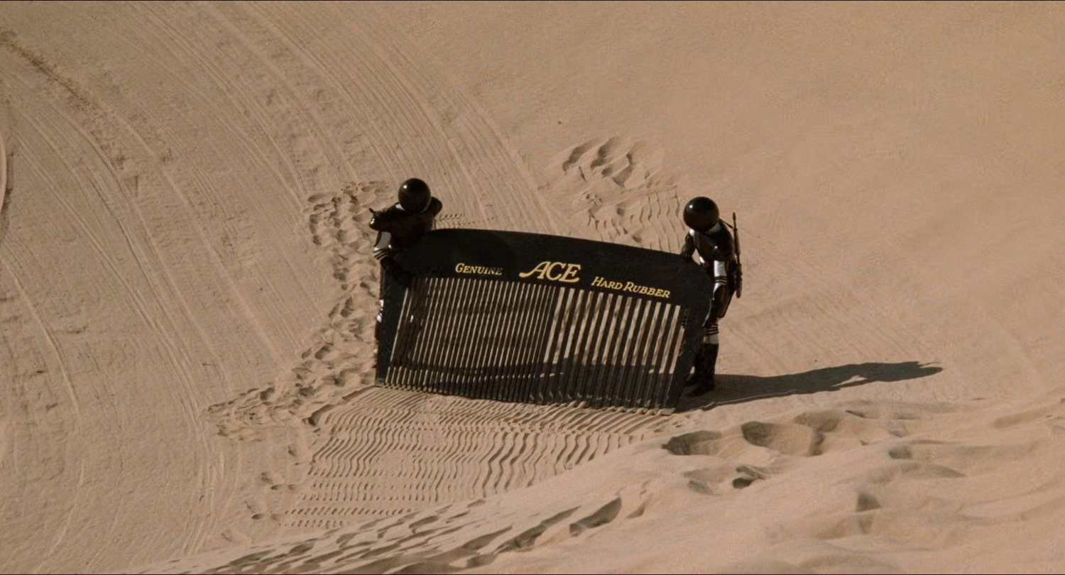 The Ping Pong troopers "comb" the desert. 